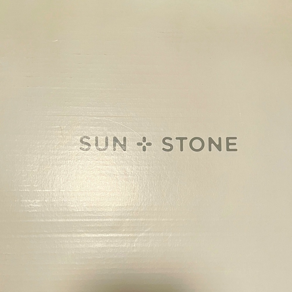 Brand new in box and never worn, Sun + Stone heels in red -  size 9.